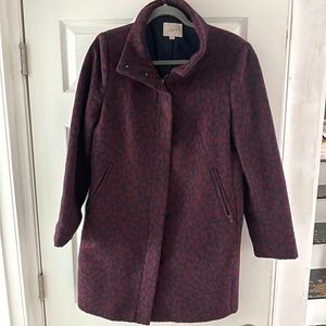 LOFT Cheetah Print Wool Coat